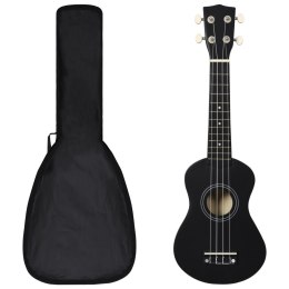 UKULELE SOPRANOWE Z POKROWCEM DLA DZIECI CZARNE 21