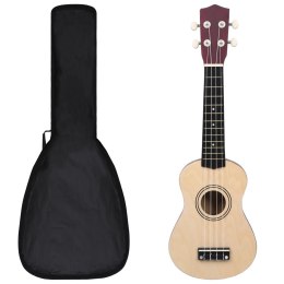 UKULELE SOPRANOWE Z POKROWCEM DLA DZIECI JASNE DREWNO 21