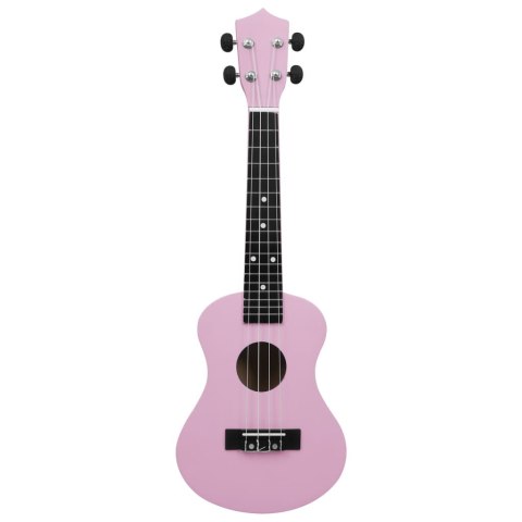 UKULELE SOPRANOWE Z POKROWCEM DLA DZIECI RÓŻOWE 23"