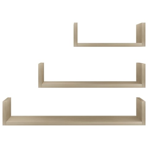 PÓŁKI ŚCIENNE 3 SZT DĄB SONOMA