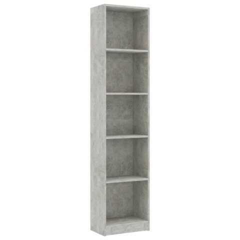 5-POZIOMOWY REGAŁ NA KSIĄŻKI BETONOWY SZARY 40X24X175CM