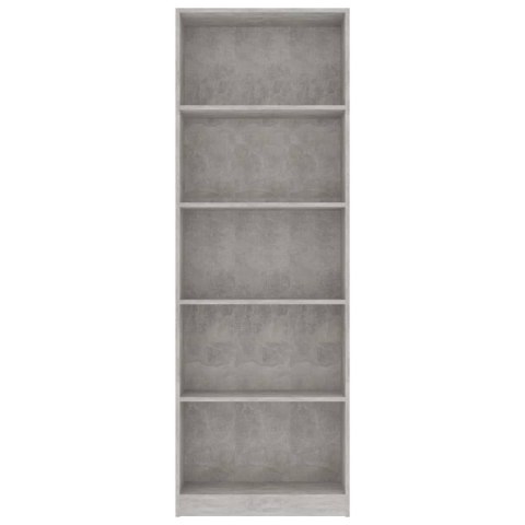 5-POZIOMOWY REGAŁ NA KSIĄŻKI BETONOWY SZARY 60X24X175CM