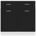 SZAFKA Z SZUFLADĄ CZARNA 80X46X81,5CM