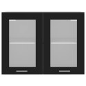 SZAFKA WISZĄCA Z SZYBĄ CZARNA 80X31X60CM