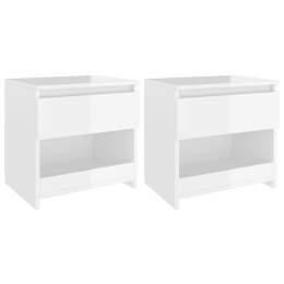 SZAFKI NOCNE 2 SZT. BIAŁE POŁYSK 40X30X39CM