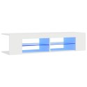 SZAFKA TV Z OŚWIETLENIEM LED BIAŁA 135X39X30CM