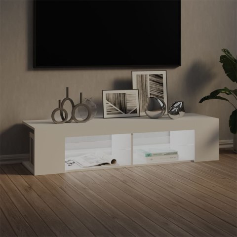 SZAFKA TV Z OŚWIETLENIEM LED BIAŁA 135X39X30CM