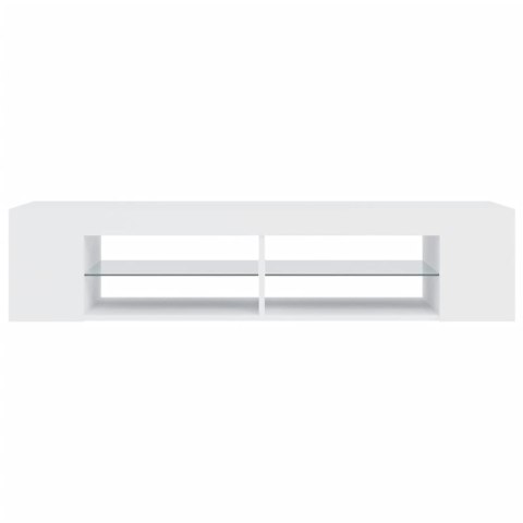 SZAFKA TV Z OŚWIETLENIEM LED BIAŁA 135X39X30CM