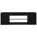 SZAFKA POD TV Z OŚWIETLENIEM LED CZARNA 90X39X30CM