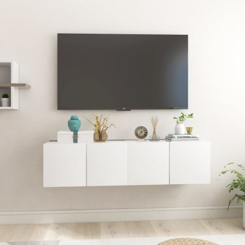 SZAFKI WISZĄCE POD TV 2SZT BIAŁE 60X30X30CM