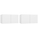 SZAFKI WISZĄCE POD TV 2SZT BIAŁE 60X30X30CM