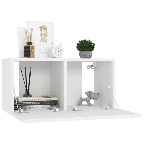 SZAFKI WISZĄCE POD TV 2SZT BIAŁE 60X30X30CM