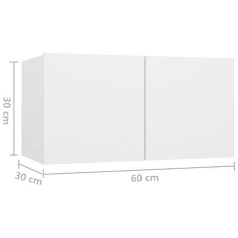 SZAFKI WISZĄCE POD TV 2SZT BIAŁE 60X30X30CM