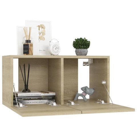 SZAFKI WISZĄCE POD TV 2 SZT DĄB SONOMA 60X30X30CM