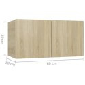SZAFKI WISZĄCE POD TV 2 SZT DĄB SONOMA 60X30X30CM