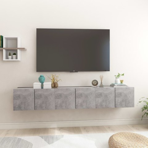 SZAFKI WISZĄCE POD TV 3SZTSZAROŚĆ BETONU 60X30X30CM