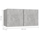 SZAFKI WISZĄCE POD TV 3SZTSZAROŚĆ BETONU 60X30X30CM