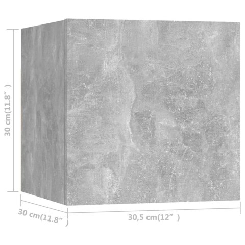 WISZĄCA SZAFKA TELEWIZYJNA SZAROŚĆ BETONU 30,5X30X30CM