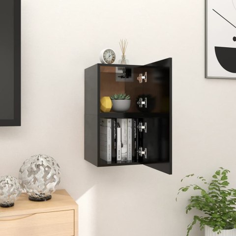 WISZĄCE SZAFKI TELEWIZYJNE 2SZT CZARNE 30,5X30X30CM