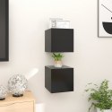 WISZĄCE SZAFKI TELEWIZYJNE 2SZT CZARNE 30,5X30X30CM