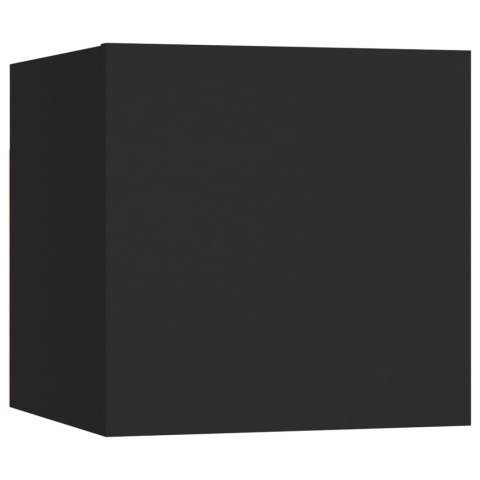 WISZĄCE SZAFKI TELEWIZYJNE 2SZT CZARNE 30,5X30X30CM