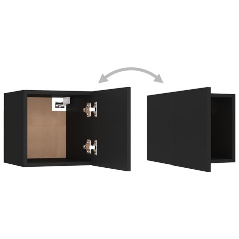 WISZĄCE SZAFKI TELEWIZYJNE 2SZT CZARNE 30,5X30X30CM