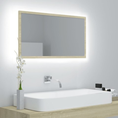 LUSTRO ŁAZIENKOWE LED KOLOR DĄB SONOMA 80X8,5X37CM