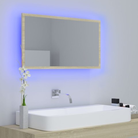 LUSTRO ŁAZIENKOWE LED KOLOR DĄB SONOMA 80X8,5X37CM