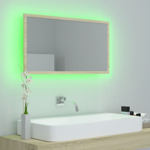 LUSTRO ŁAZIENKOWE LED KOLOR DĄB SONOMA 80X8,5X37CM