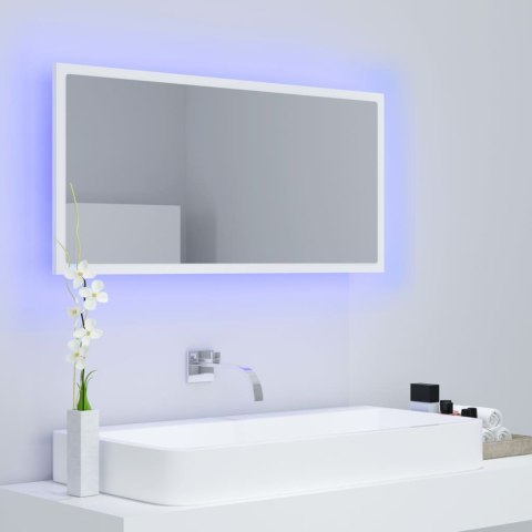 LUSTRO ŁAZIENKOWE Z LED BIAŁE 90X8,5X37CM AKRYL