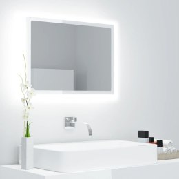 LUSTRO ŁAZIENKOWE Z LED BIAŁE NA POŁYSK 60X8,5X37CM