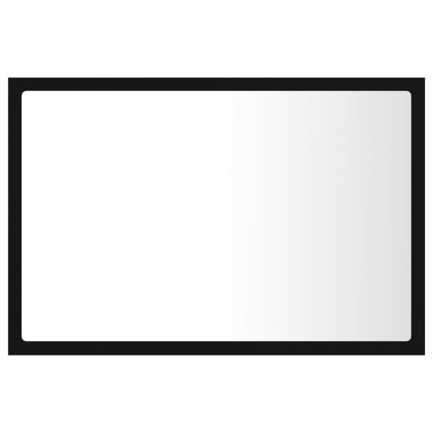 LUSTRO ŁAZIENKOWE Z LED CZARNE 60X8,5X37CM