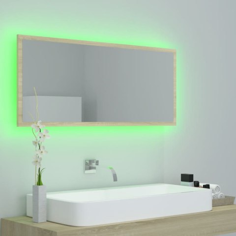 LUSTRO ŁAZIENKOWE Z LED KOLOR DĄB SONOMA 100X8,5X37CM