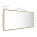 LUSTRO ŁAZIENKOWE Z LED KOLOR DĄB SONOMA 100X8,5X37CM