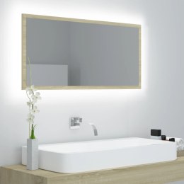 LUSTRO ŁAZIENKOWE Z LED KOLOR DĄB SO90X85X37CM