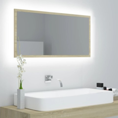 LUSTRO ŁAZIENKOWE Z LED KOLOR DĄB SO90X85X37CM