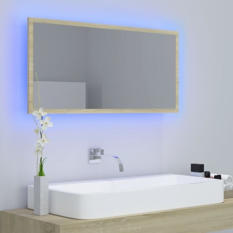 LUSTRO ŁAZIENKOWE Z LED KOLOR DĄB SO90X85X37CM