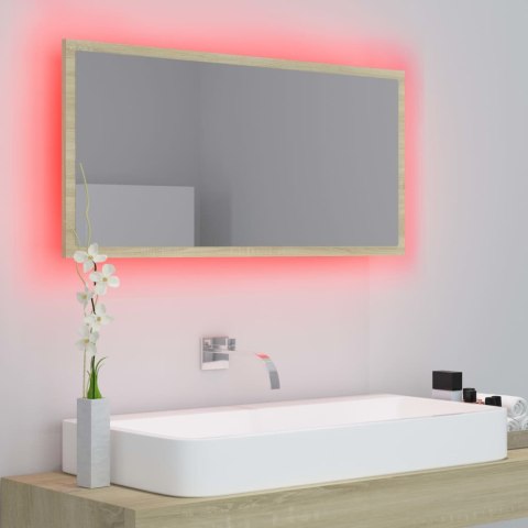 LUSTRO ŁAZIENKOWE Z LED KOLOR DĄB SO90X85X37CM