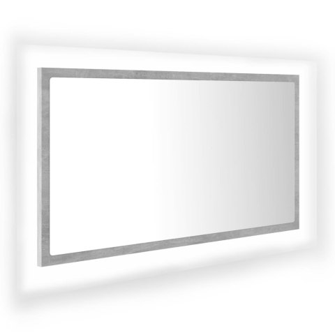 LUSTRO ŁAZIENKOWE Z LED SZARY BETON 80X8,5X37CM