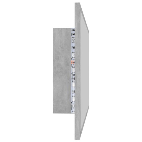 LUSTRO ŁAZIENKOWE Z LED SZARY BETON 80X8,5X37CM