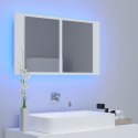 SZAFKA ŁAZIENKOWA Z LUSTREM I LED BIAŁA 80X12X45CM