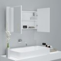 SZAFKA ŁAZIENKOWA Z LUSTREM I LED BIAŁA 80X12X45CM