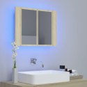 SZAFKA ŁAZIENKOWA Z LUSTREM I LED DĄB SONOMA 60X12X45CM