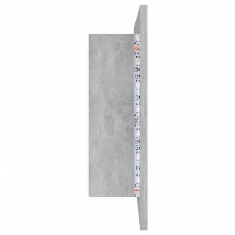 SZAFKA ŁAZIENKOWA Z LUSTREM I LED SZARY BETON 80X12X45CM