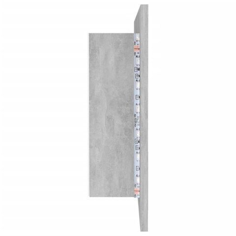 SZAFKA ŁAZIENKOWA Z LUSTREM I LED SZARY BETON 90X12X45CM