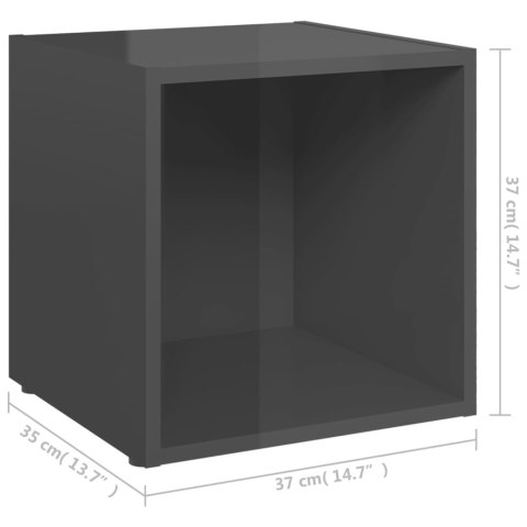 SZAFKI POD TV 4SZT POŁYSK SZARE 37X35X37CM