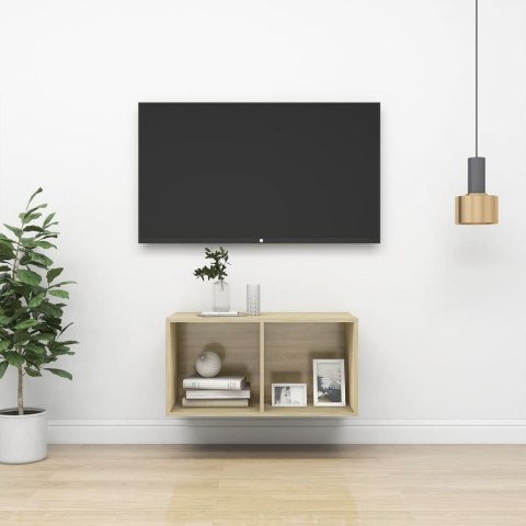 WISZĄCA SZAFKA POD TV KOLOR DĄB SONOMA 37X37X72CM