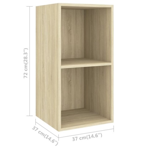 WISZĄCA SZAFKA POD TV KOLOR DĄB SONOMA 37X37X72CM