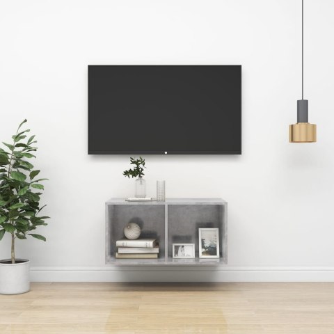 WISZĄCA SZAFKA POD TV SZARY BETON 37X37X72CM