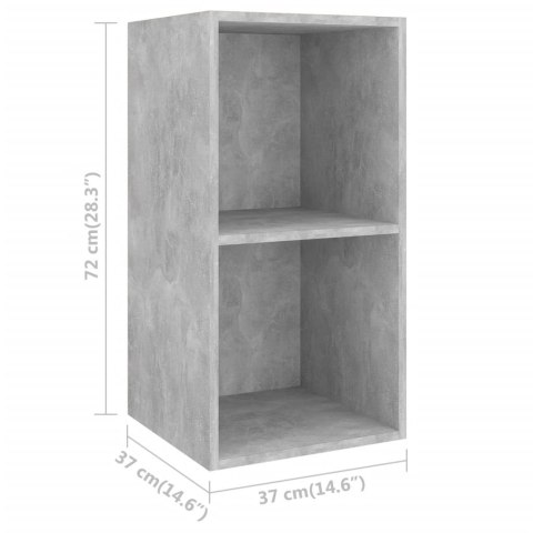 WISZĄCA SZAFKA POD TV SZARY BETON 37X37X72CM
